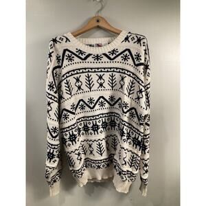 Vintage American Spirit Sweater Geometric Knit Grandpa 90s Men’s XL USA Cotton